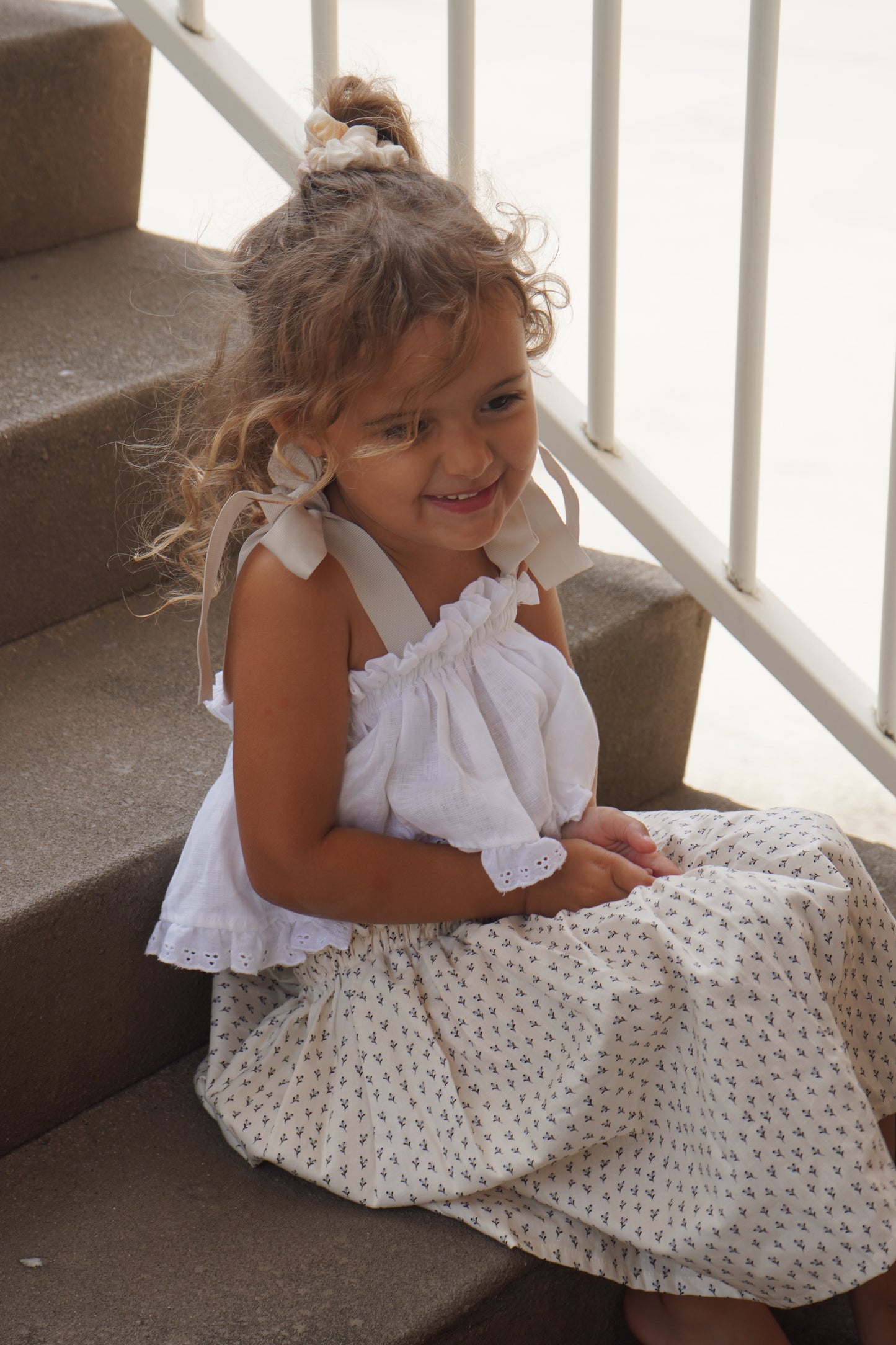 Powder Puff white linen Flounce