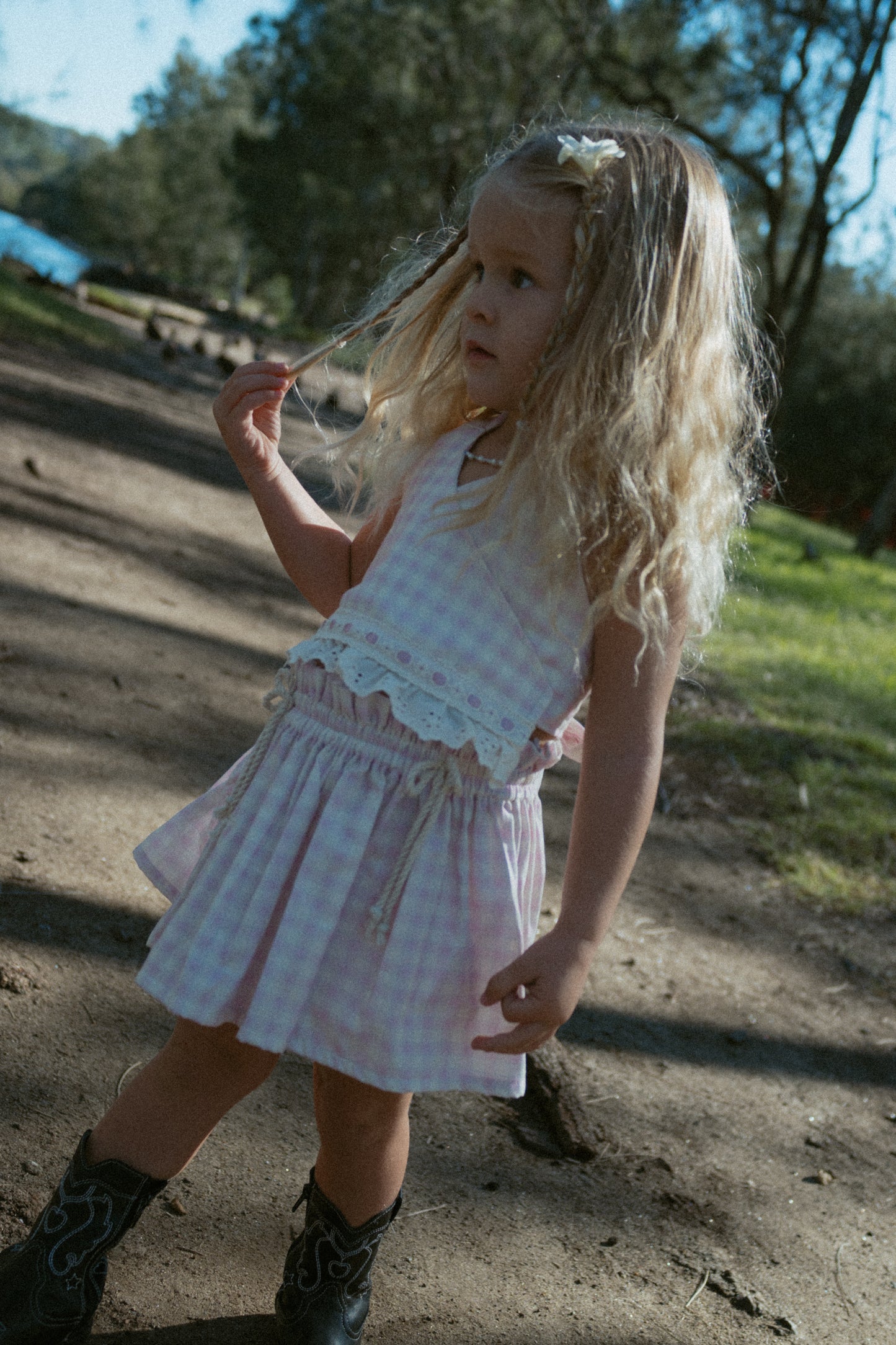 Petunia Pink Gingham Mini skirt