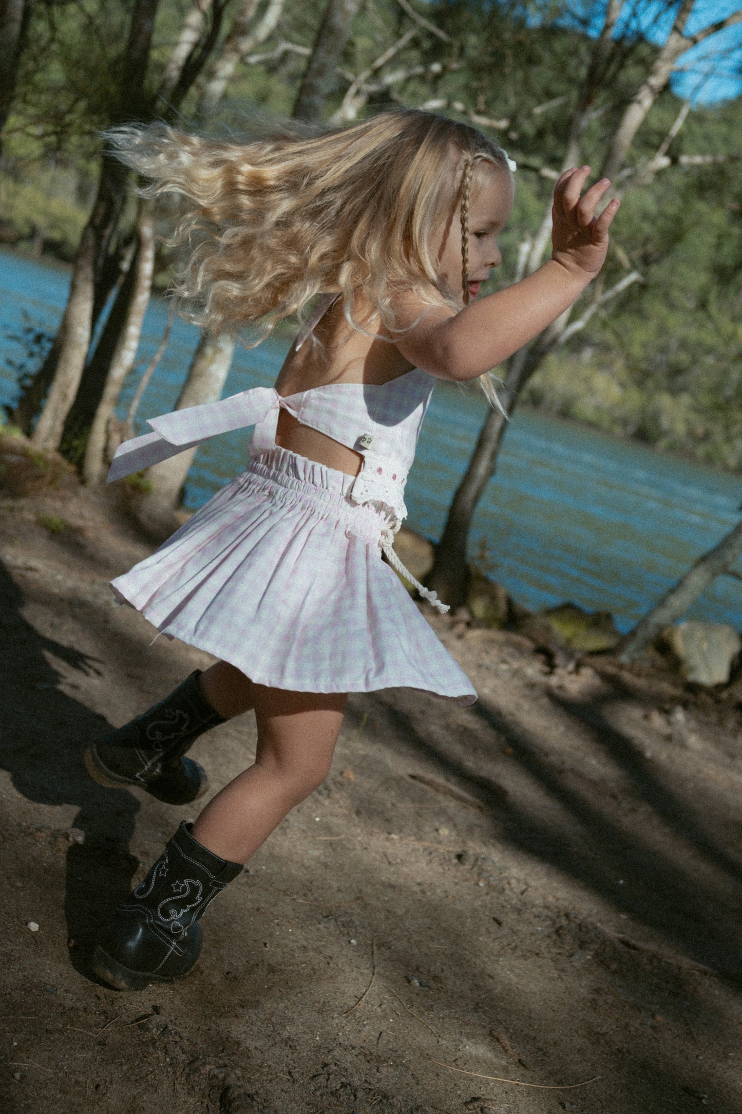 Petunia Pink Gingham Mini skirt