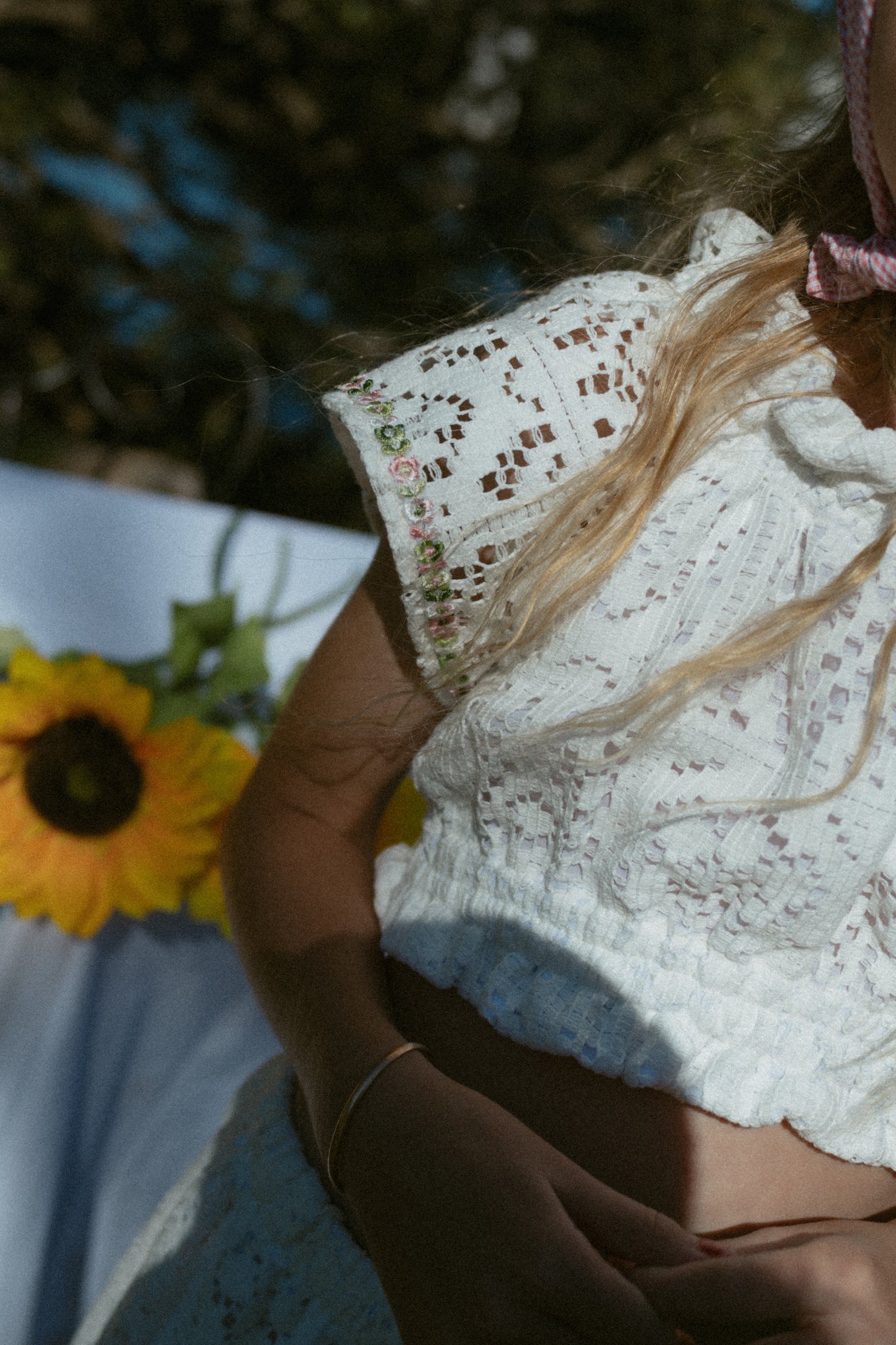 White Dahlia Peasant Top - PRE ORDER