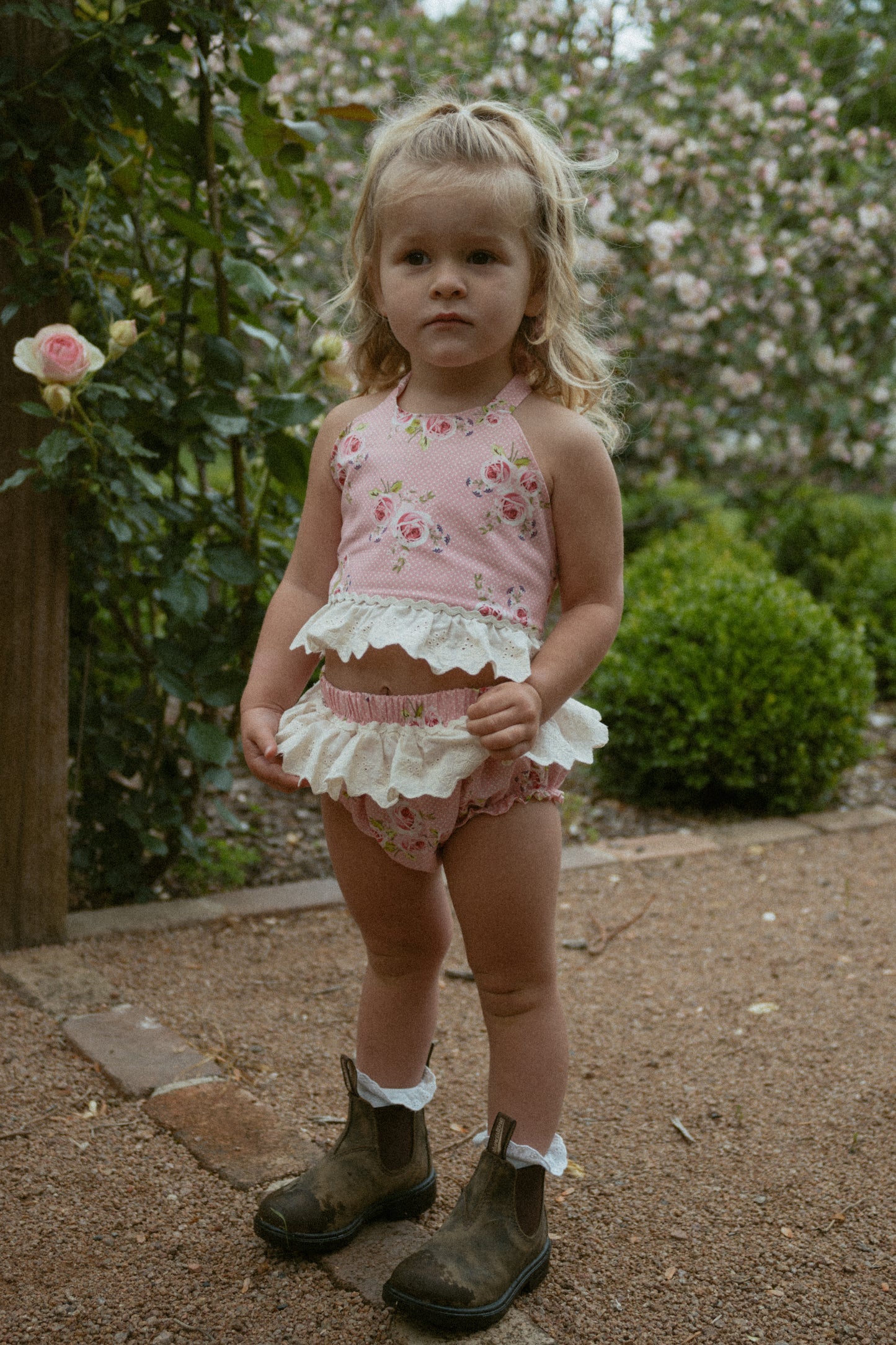 Cottage Garden Pink Halter and Bloomer set