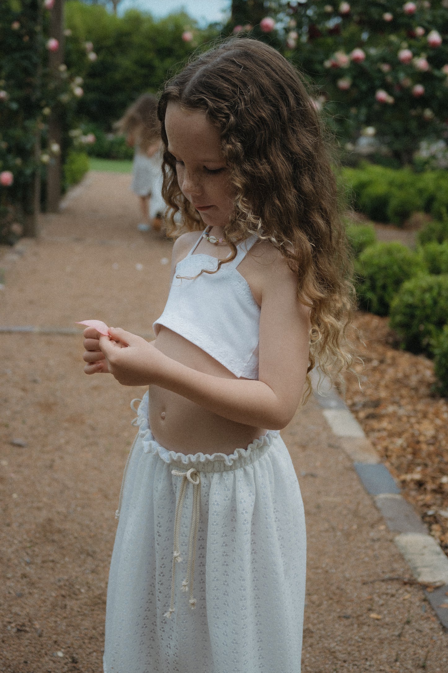 Daisy Chain Bandeau Top White