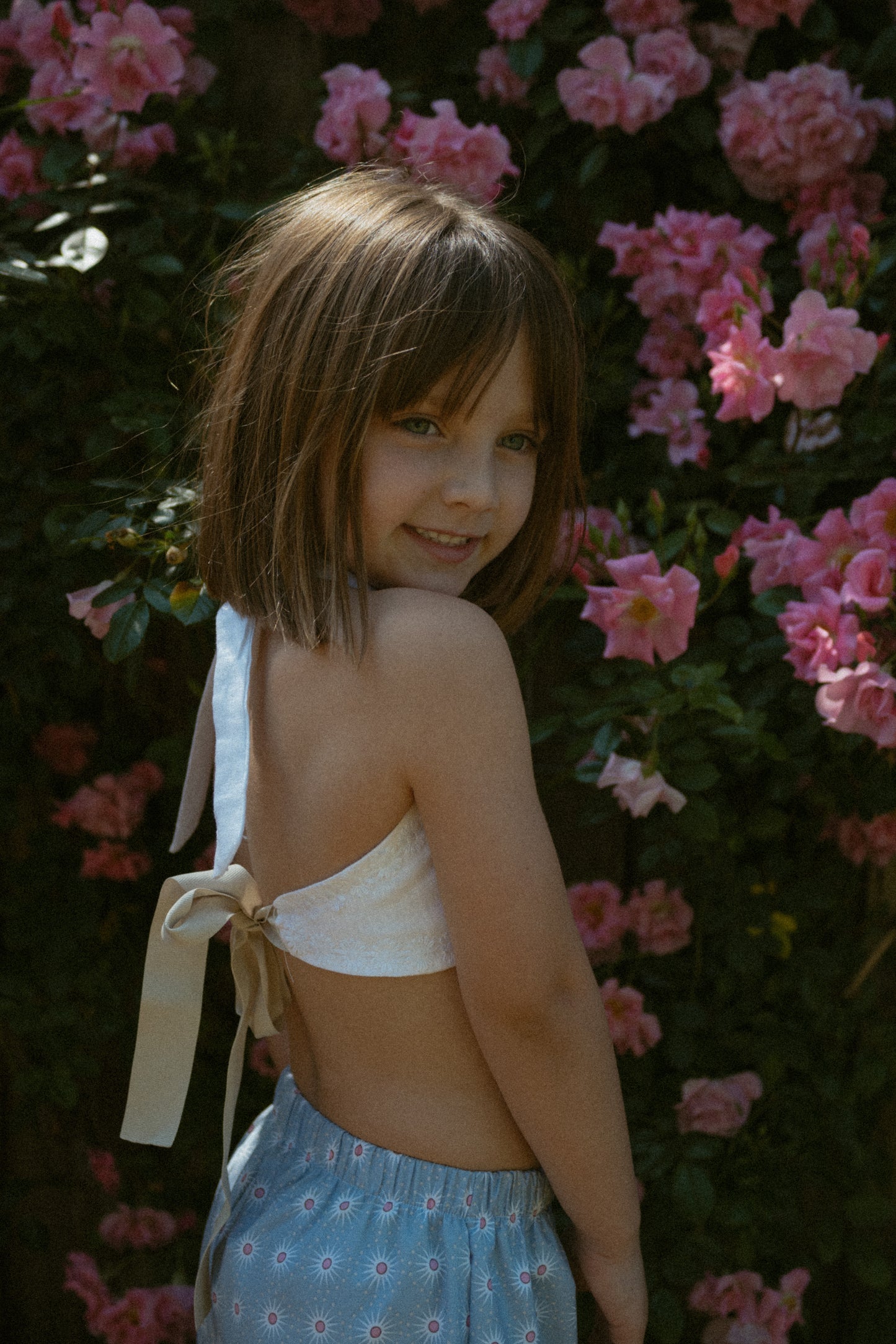 Daisy Chain Bandeau Top White