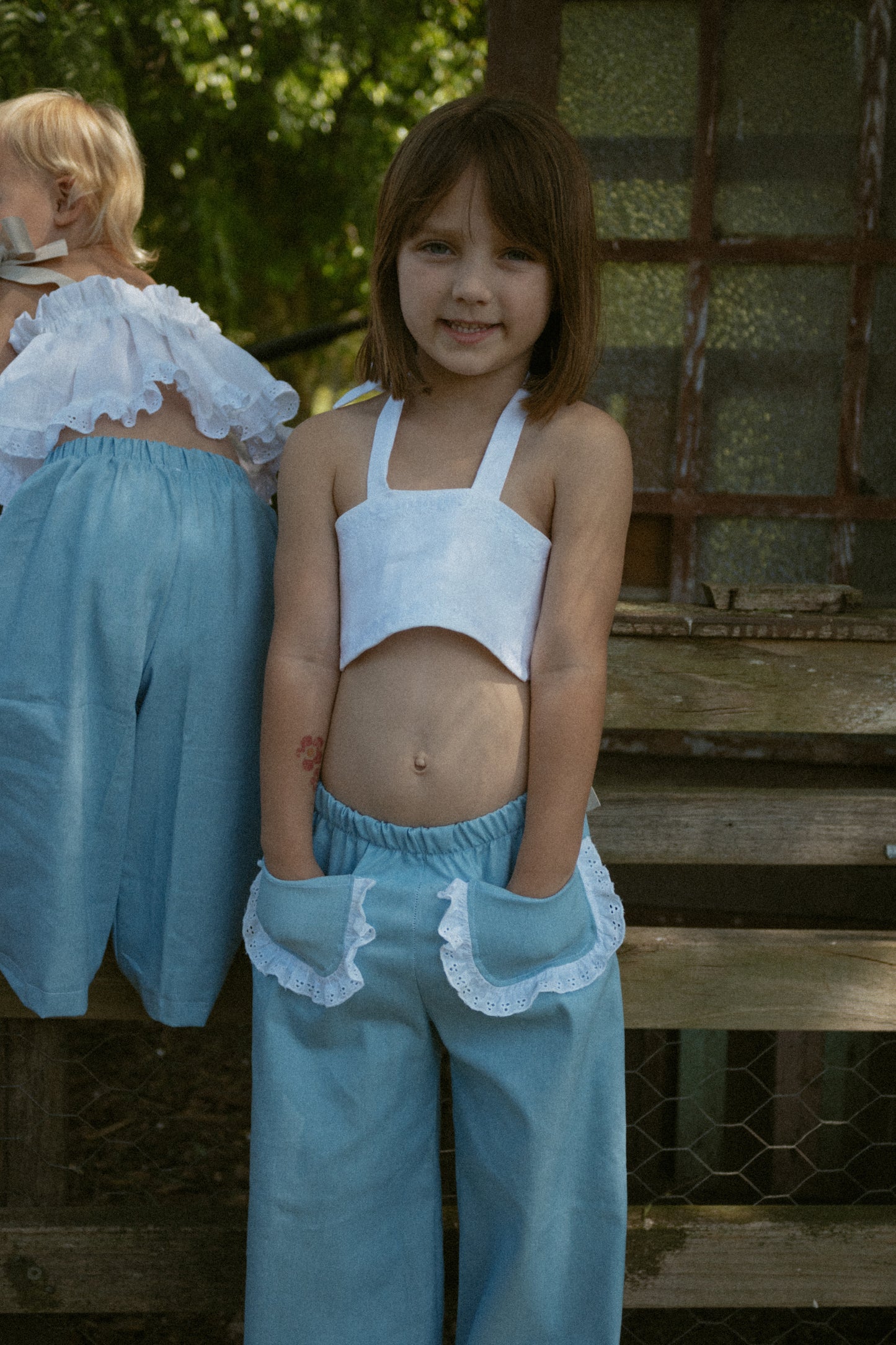 Daisy Chain Bandeau Top White