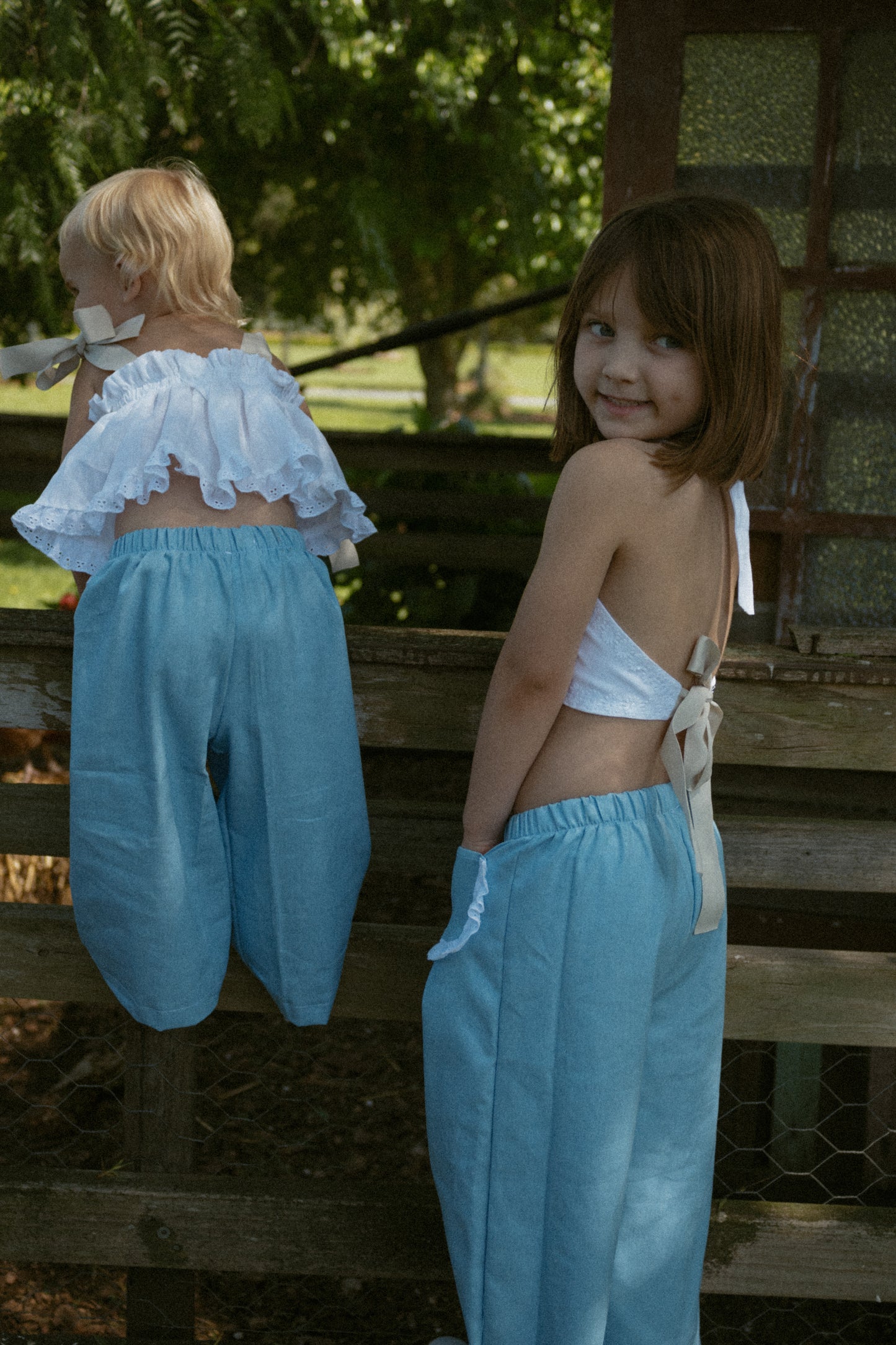 Bluebell Lightweight denim pant - Broderie trim pockets PRE ORDER