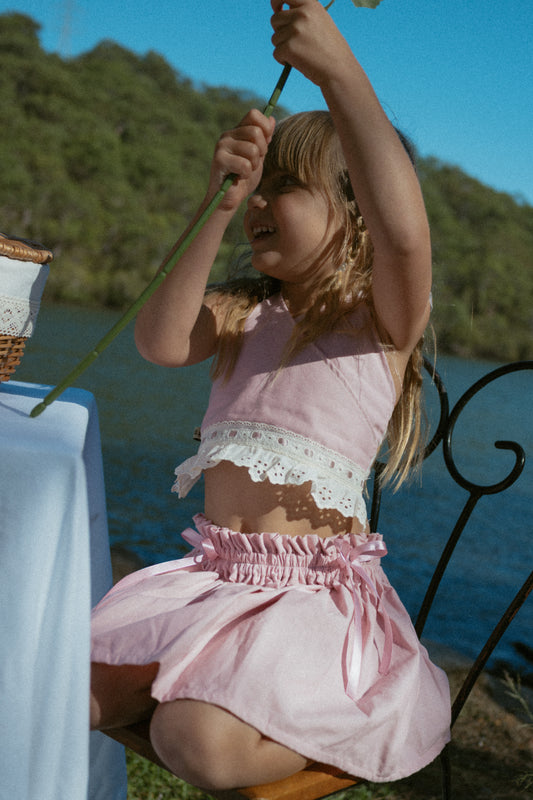Pink Petals Skirt - Pink