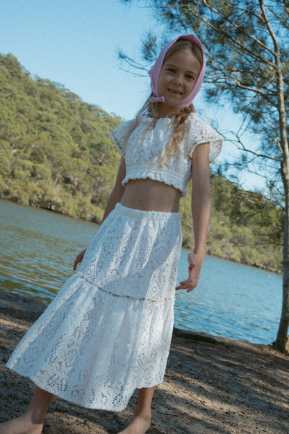 White Dahlia Tiered skirt - PRE ORDER
