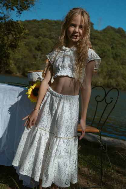 White Dahlia Tiered skirt - PRE ORDER