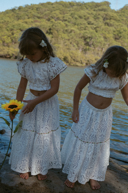 White Dahlia Tiered skirt - PRE ORDER