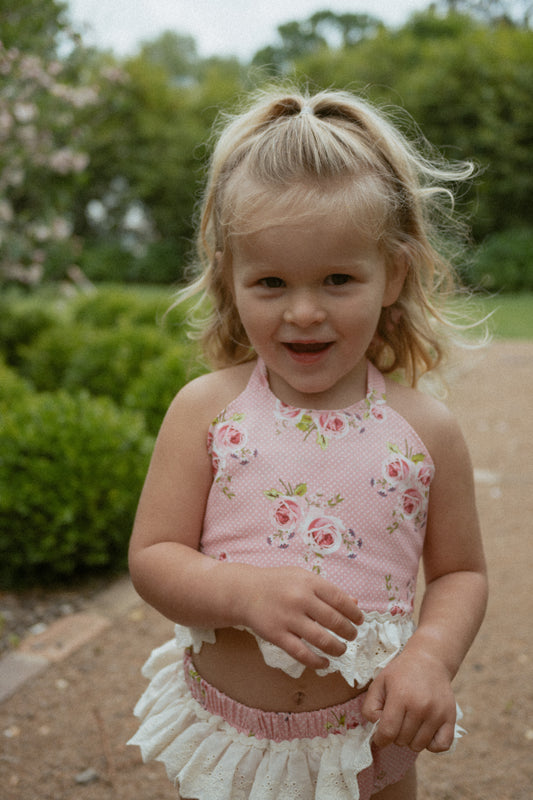 Cottage Garden Pink Halter and Bloomer set