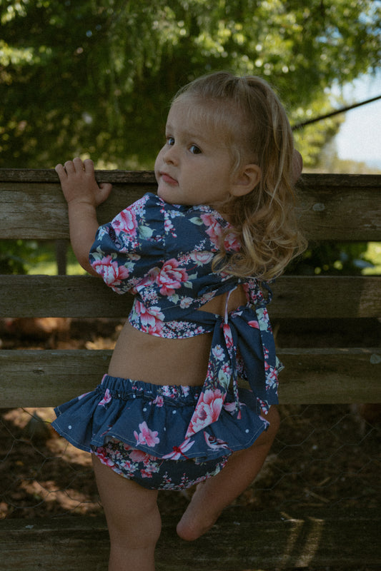 Floral Garden in Bloomer - Navy